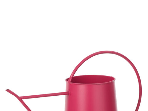 Roze Graummea metalen woonaccessoire, speelse gietvorm met handvat en lange uitloop