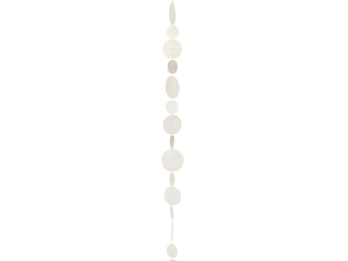 Stekker Flaummer Capiz Wit met lange hangende capiz schijven en elegante witte afwerking