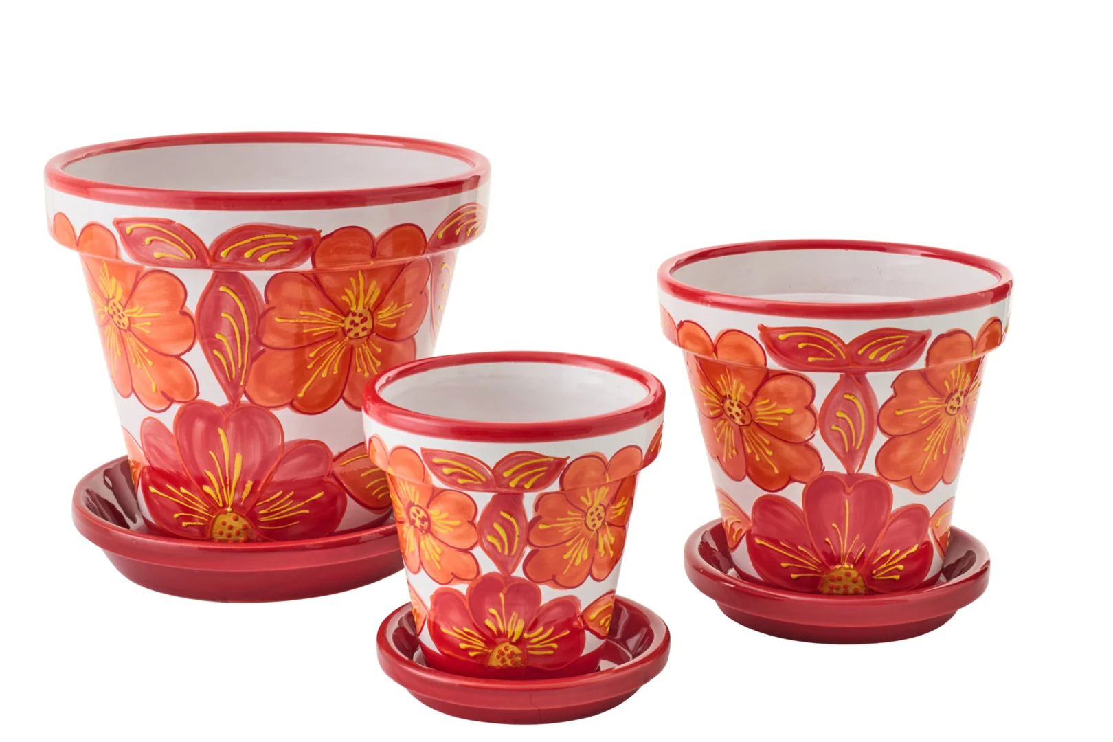 Bloempot Griennas Keramiek Oranje H33 cm - Afbeelding 2