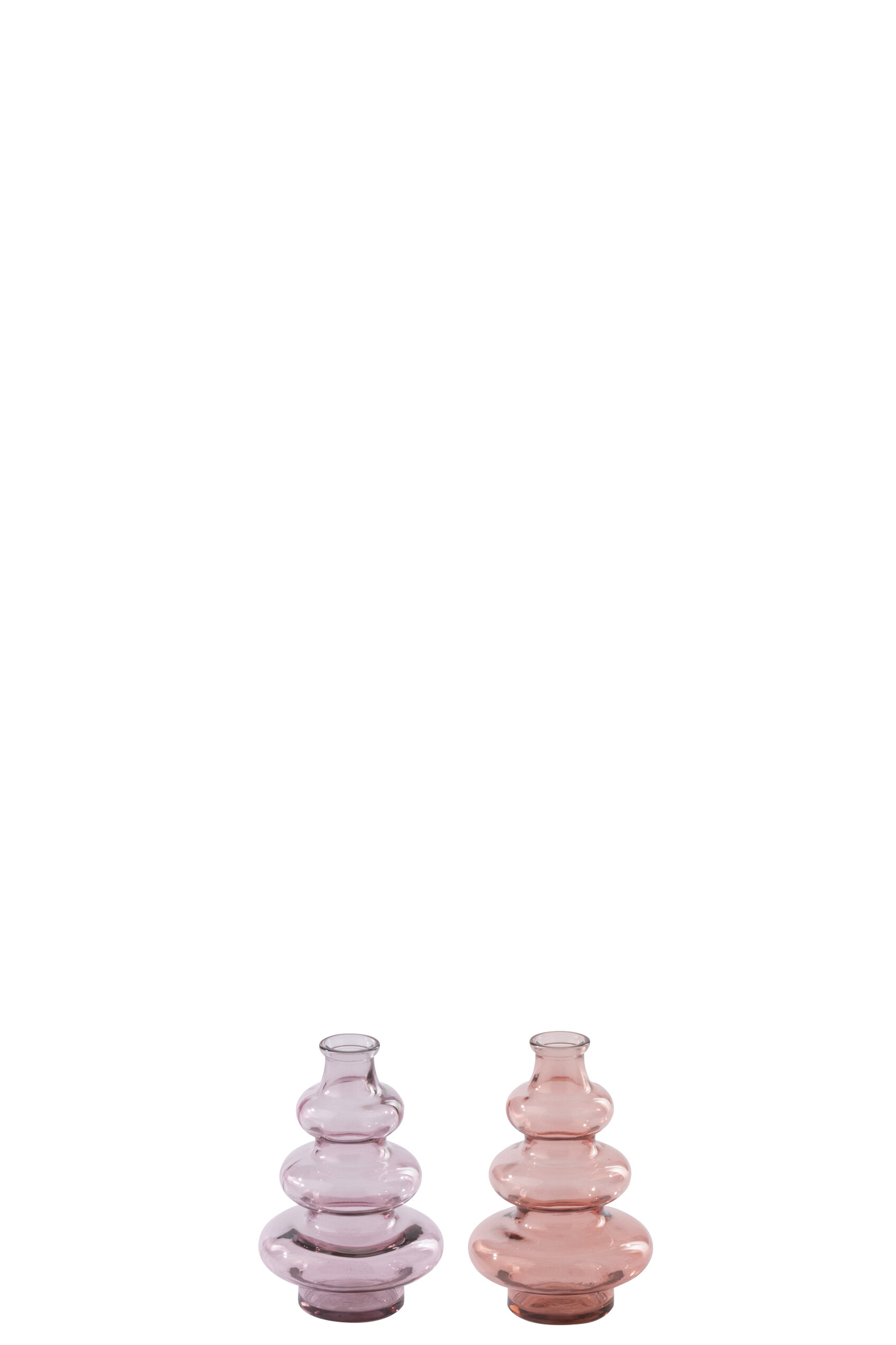 Vaas Slussano Glas Roze H22 cm - Set van 2