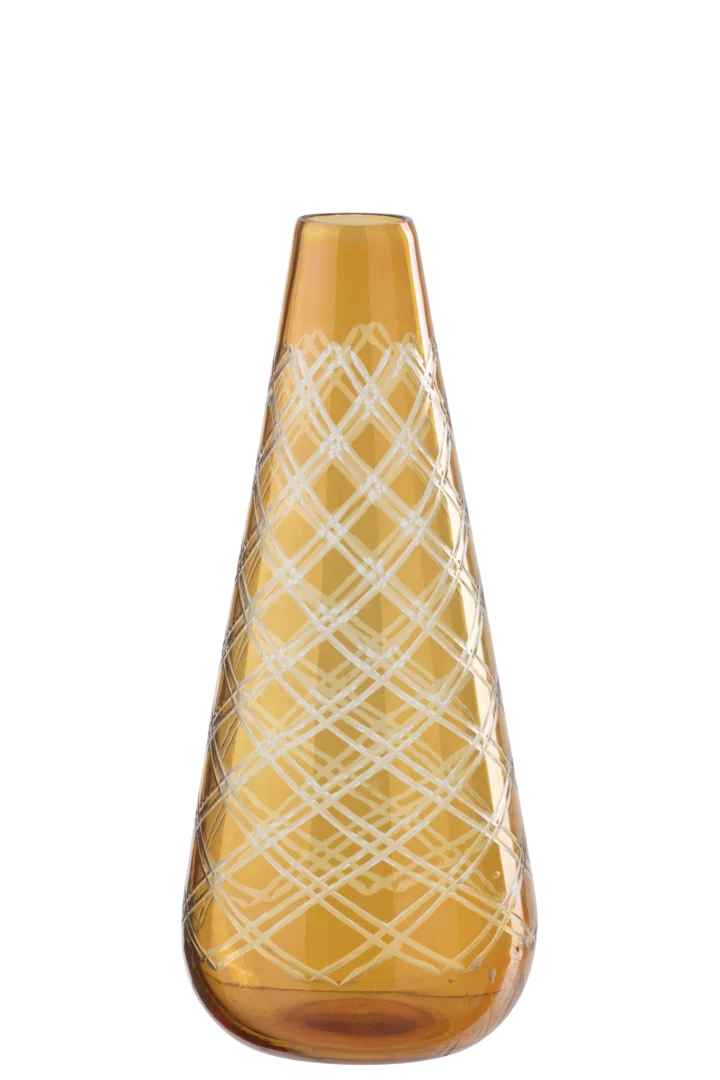 Vaas Skivea Glas Goud H36 cm - Afbeelding 3