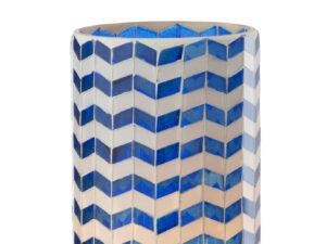 Kandelaar Bronnen Glas Blauw H18 cm