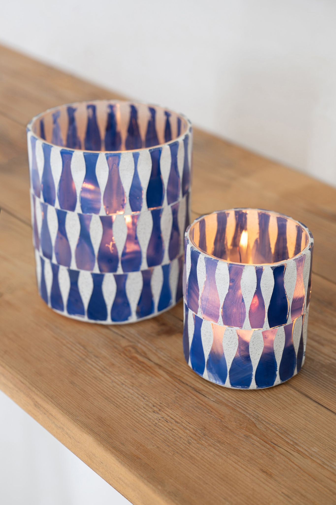 Kaarsenhouder Zeely Glas Blauw - Afbeelding 2