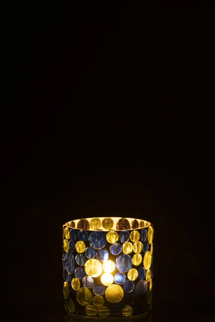 Kandelaar Kievi Glas Blauw - Afbeelding 2