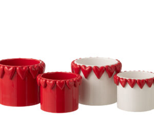 Bloempot Cietol Keramiek Wit H14,3 cm - Set van 2