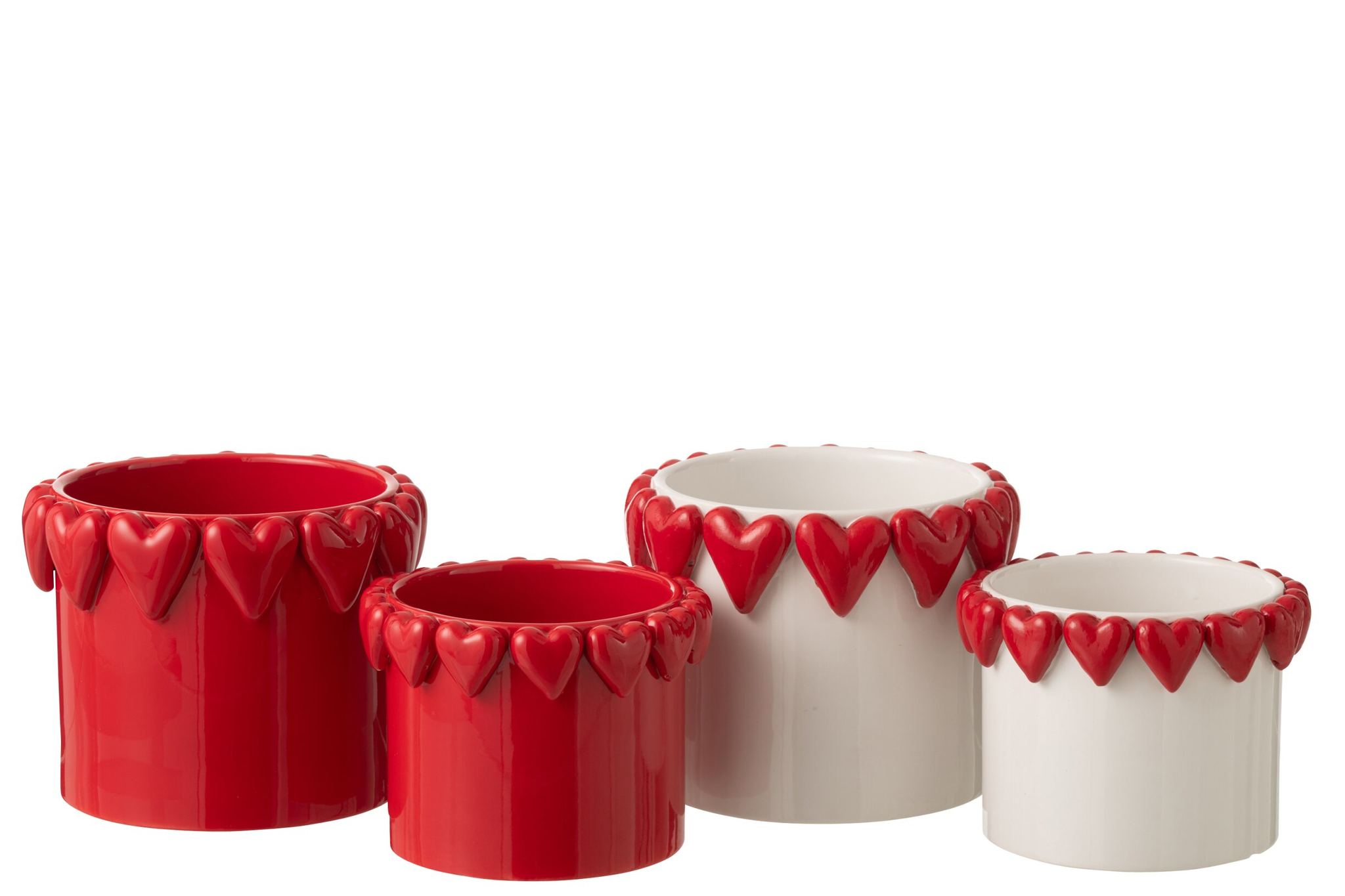 Bloempot Cietol Keramiek Wit H14,3 cm - Set van 2