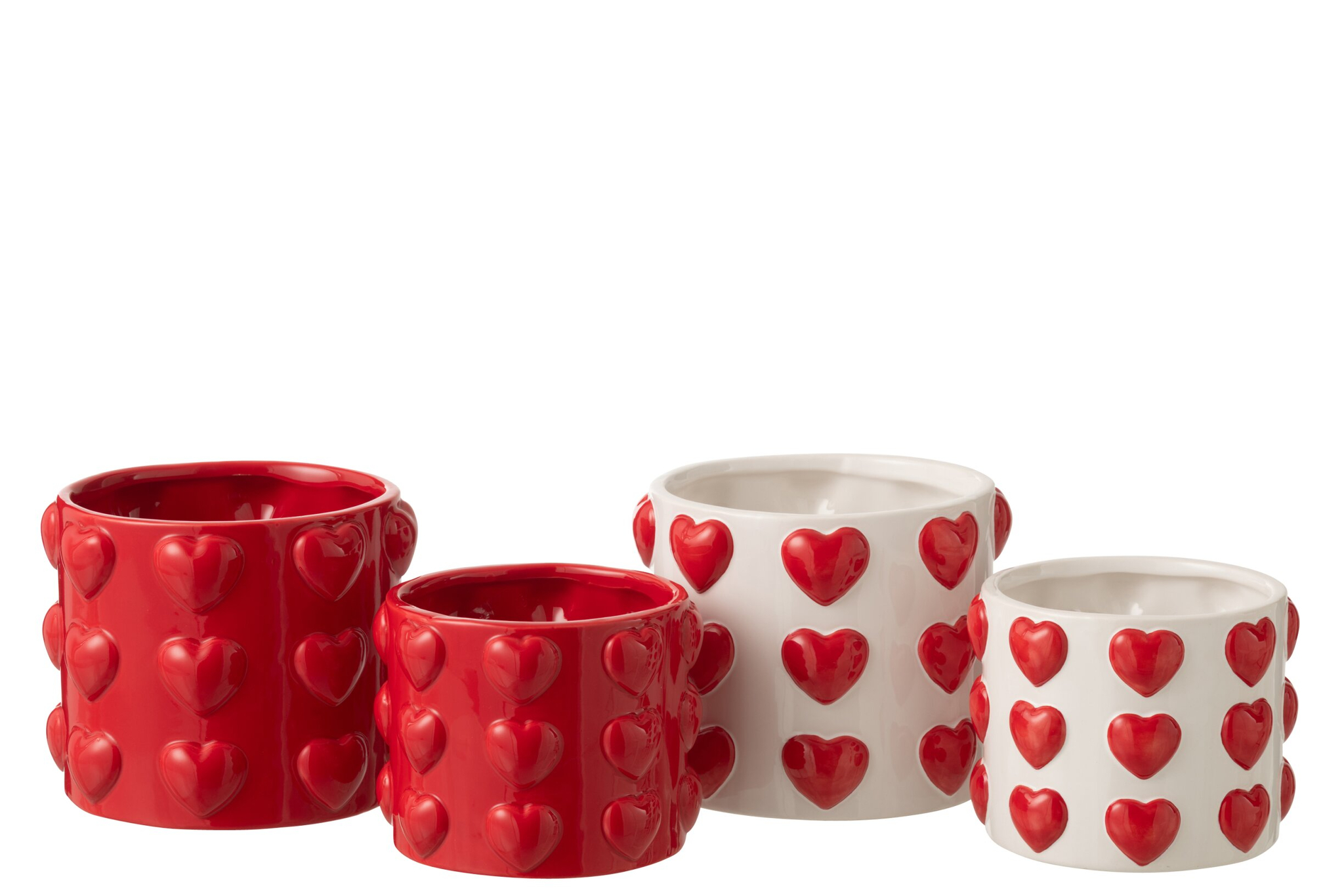 Bloempot Jaarde Keramiek Wit H13,8 cm - Set van 2