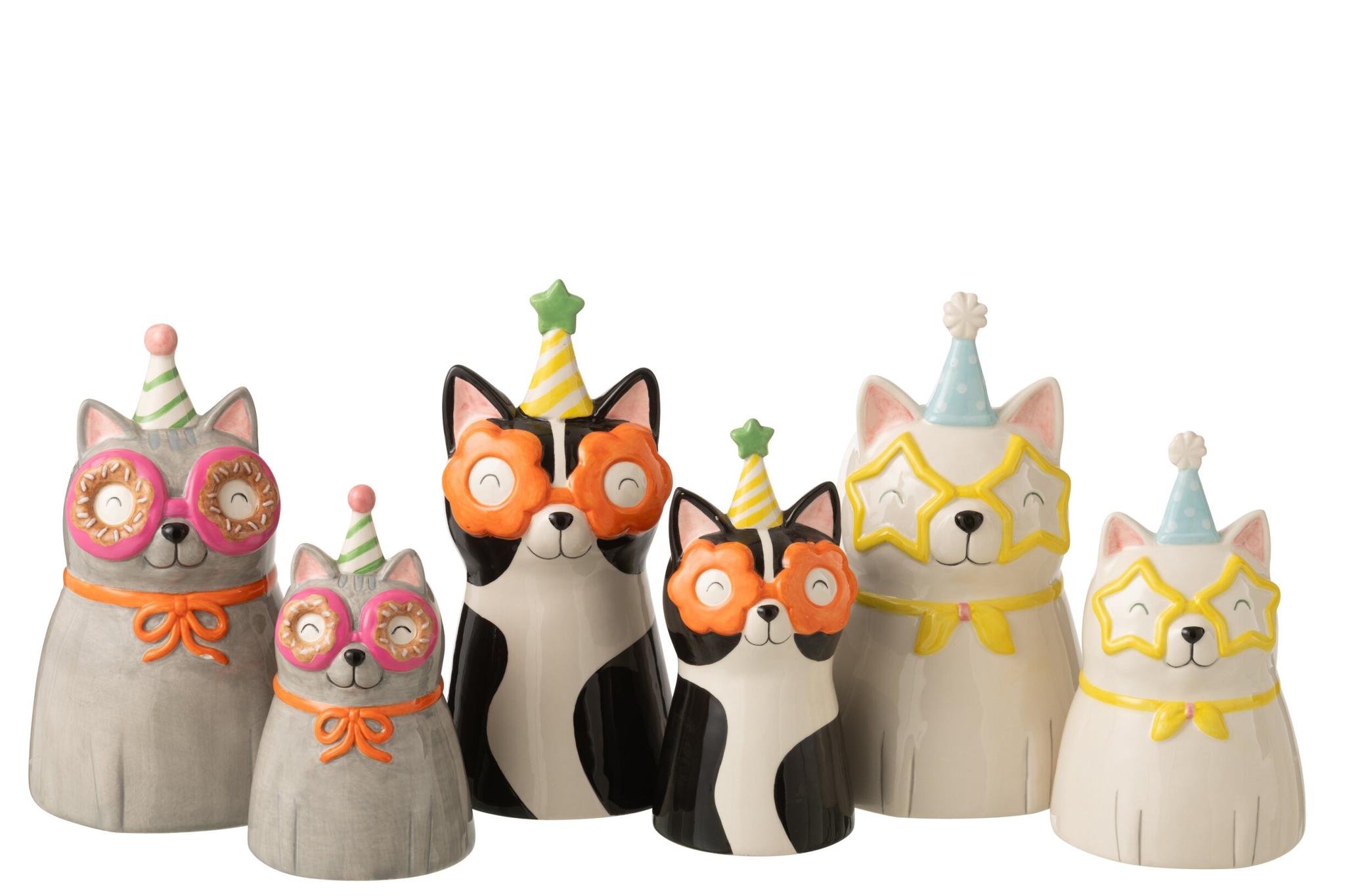 Vaas Peilund Keramiek Meerkleurig H26 cm - Set van 3 - Afbeelding 2