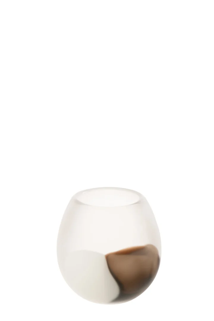Witte glazen Decoratie Lilek kaarshouder met ronde vorm en stabiele, elegante uitstraling