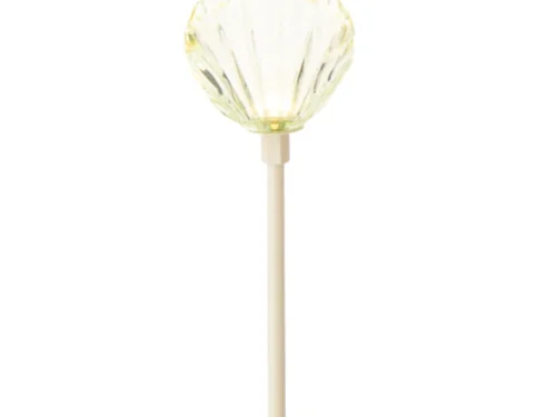 Tafellamp Saurris Groen H31 cm met slanke voet, geribbelde glazen kap en geïntegreerd LED-licht