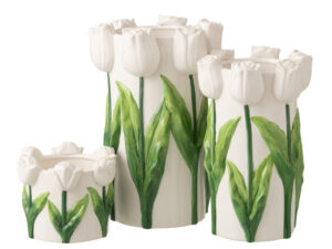 Vaas Flienal Keramiek Wit H36,5 cm