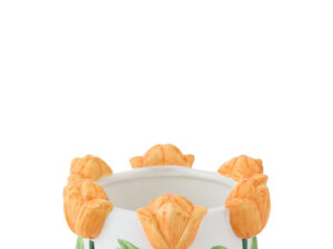 Bloempot Slierron Keramiek Wit H13 cm