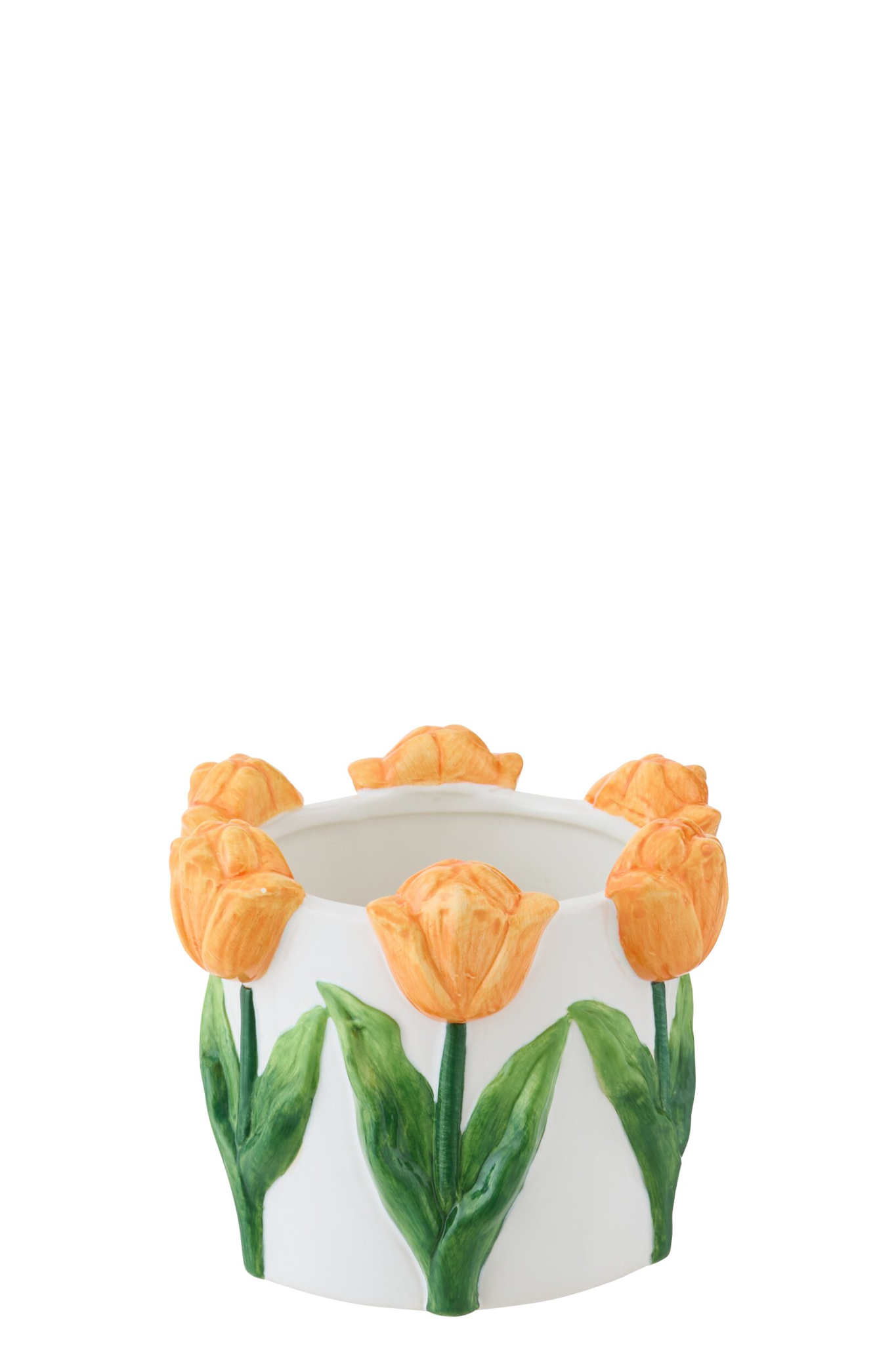 Bloempot Slierron Keramiek Wit H13 cm
