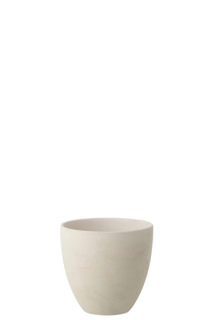 Witte Kliennon bloempot van keramiek, rond model, H19 cm, subtiel en stijlvol voor elk interieur