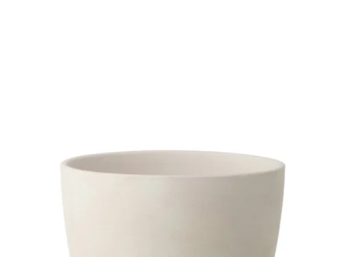 Lemmona witte keramische bloempot, rond en groot formaat, H29,5 cm, rustige stijlvolle basis voor planten