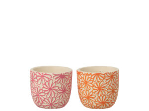 Bloempot Haakol Terracotta Roze H11 cm - Set van 2