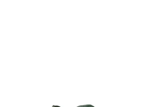Groen Haumes kleivaasje H11,5 cm met warme glans en compacte, vormvaste uitstraling