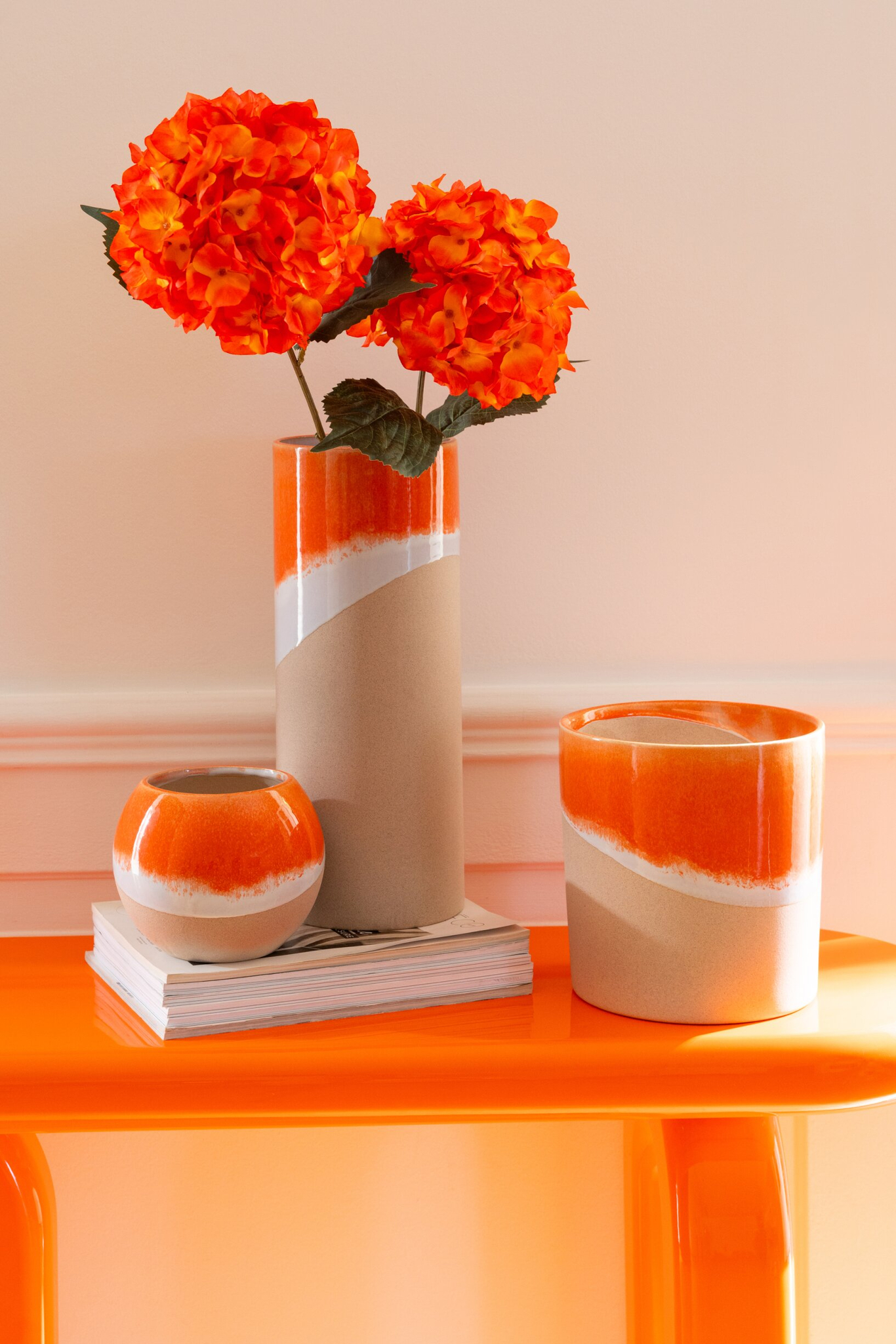 Bolvaas Flolaro Klei Oranje H13 cm