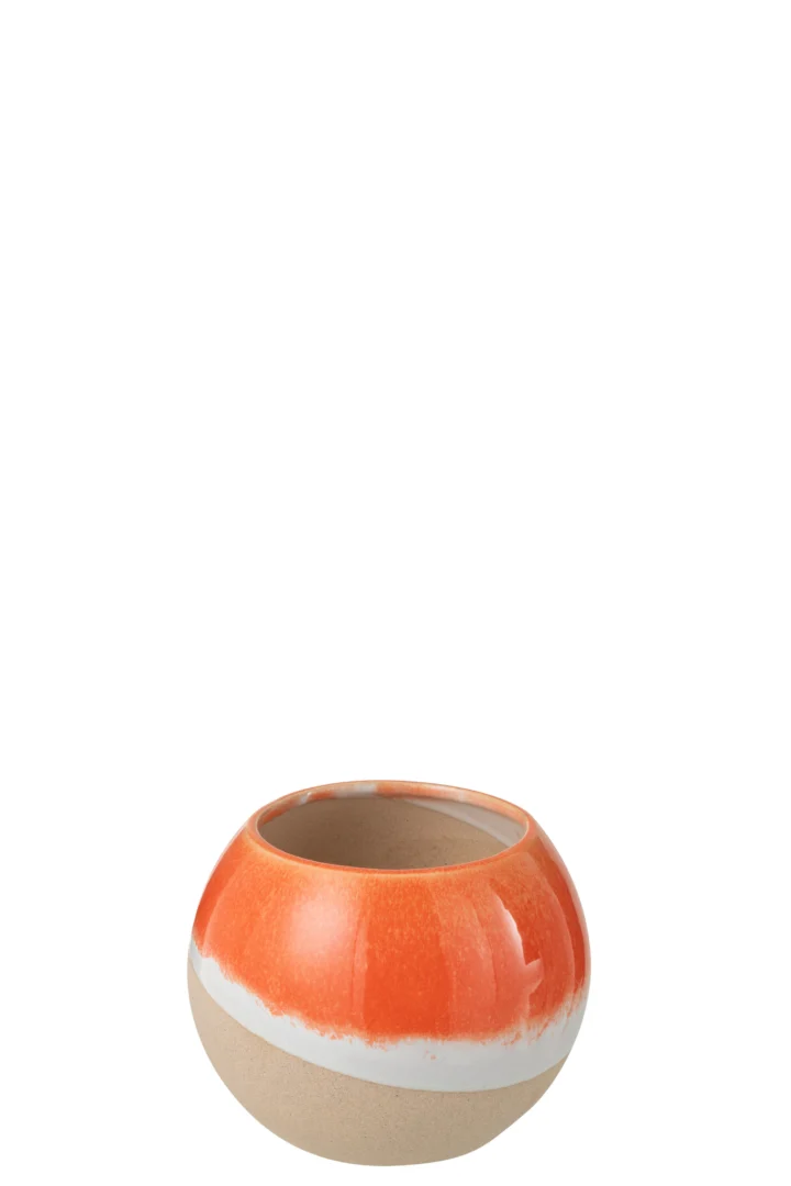 Bolvaas Flolaro Klei Oranje H13 cm - Afbeelding 2