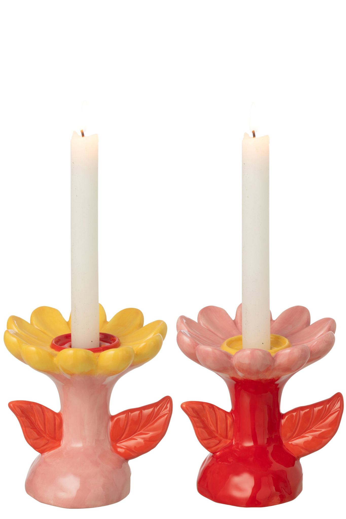 Kaarsenhouder Baantond Steen Meerkleurig - Set van 2