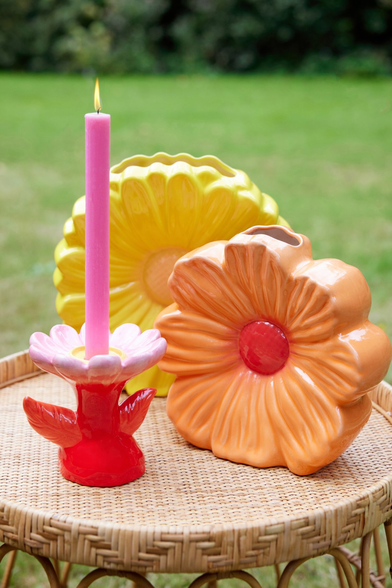 Kaarsenhouder Baantond Steen Meerkleurig - Set van 2 - Afbeelding 2