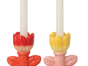 Kandelaar Troonnura Steen Meerkleurig H16 cm - Set van 2
