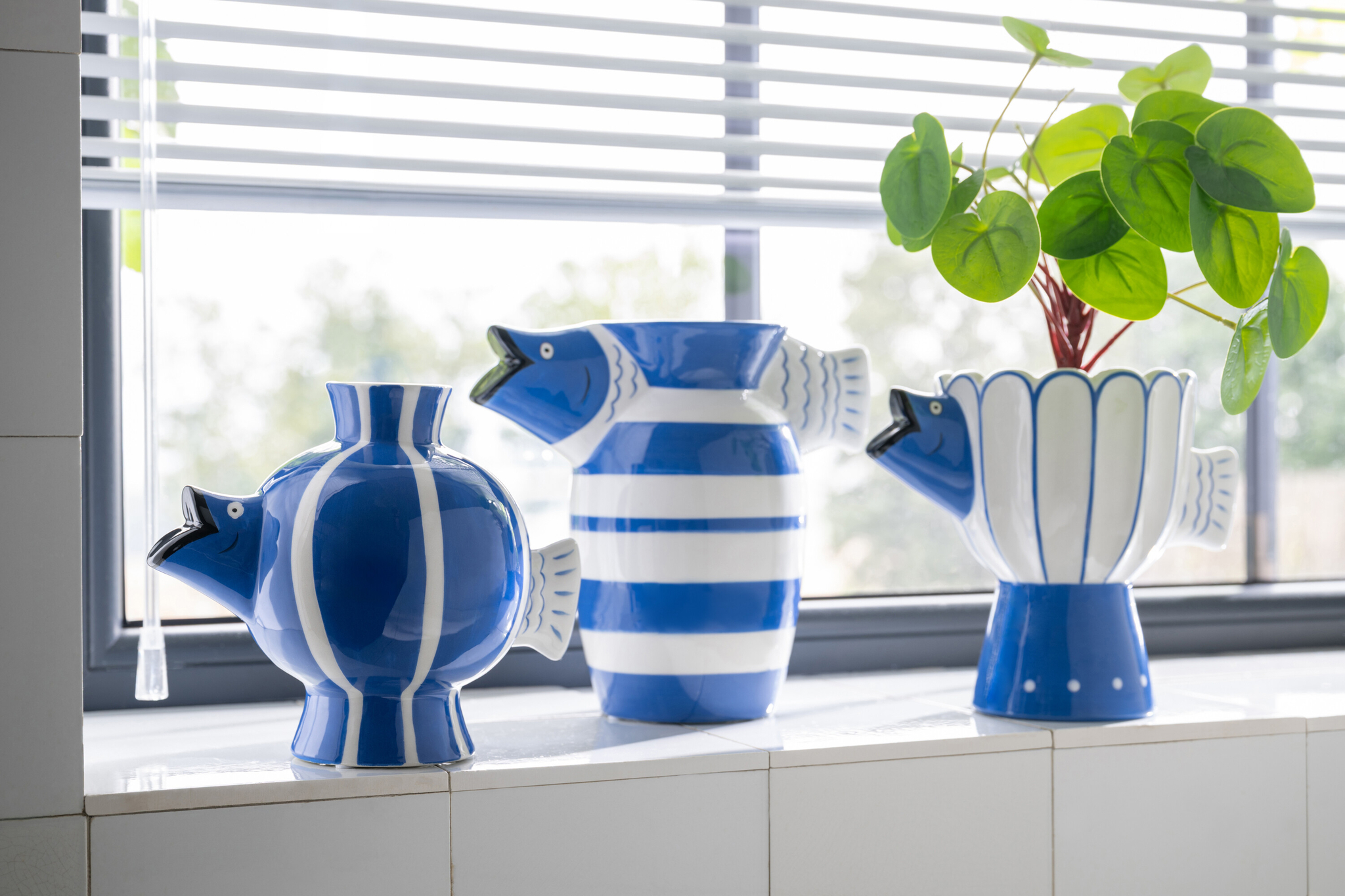 Vaas Nookane Dolomiet Blauw H18 cm - Afbeelding 2