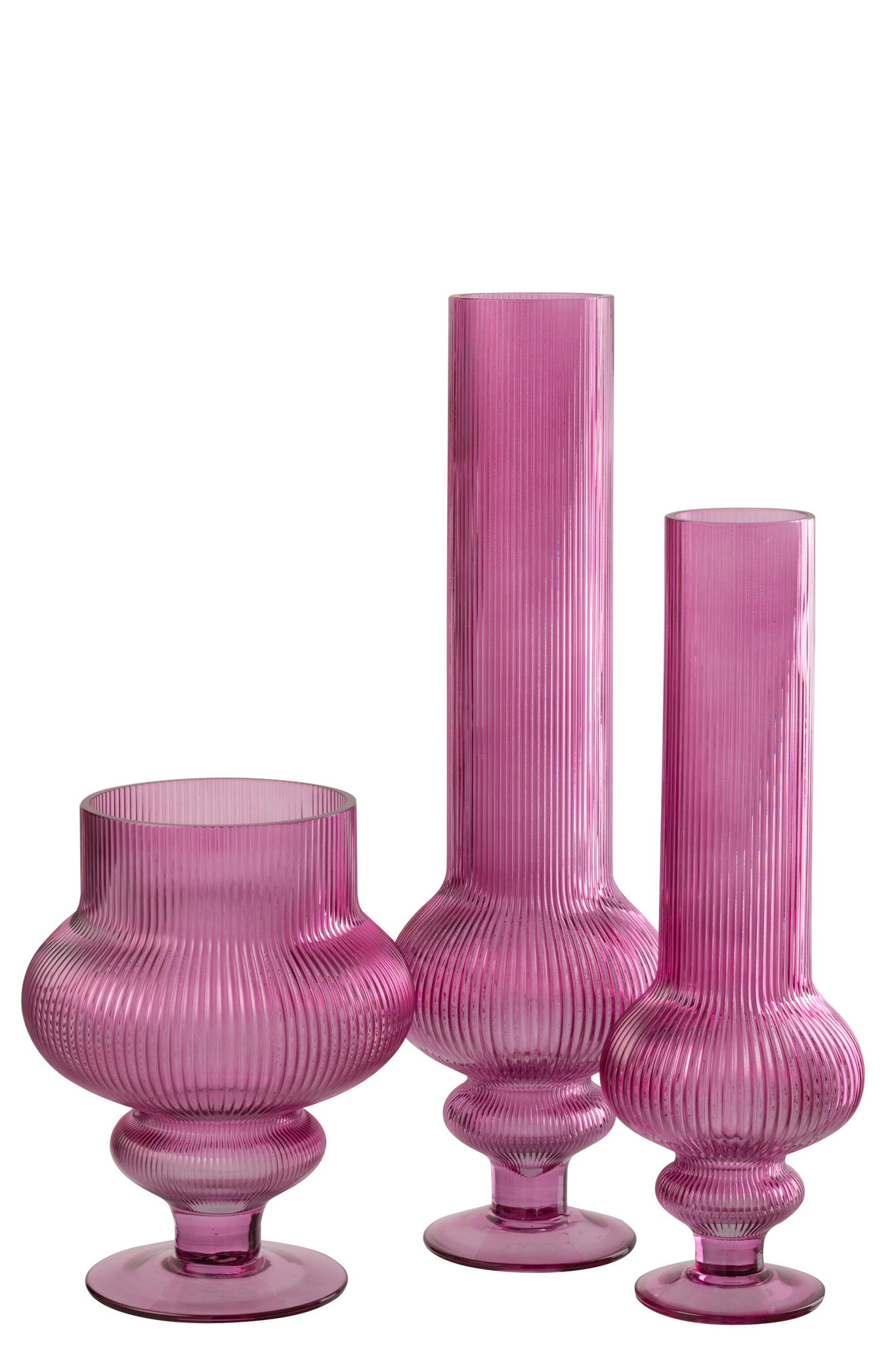 Vaas Gildel Glas Roze H50 cm