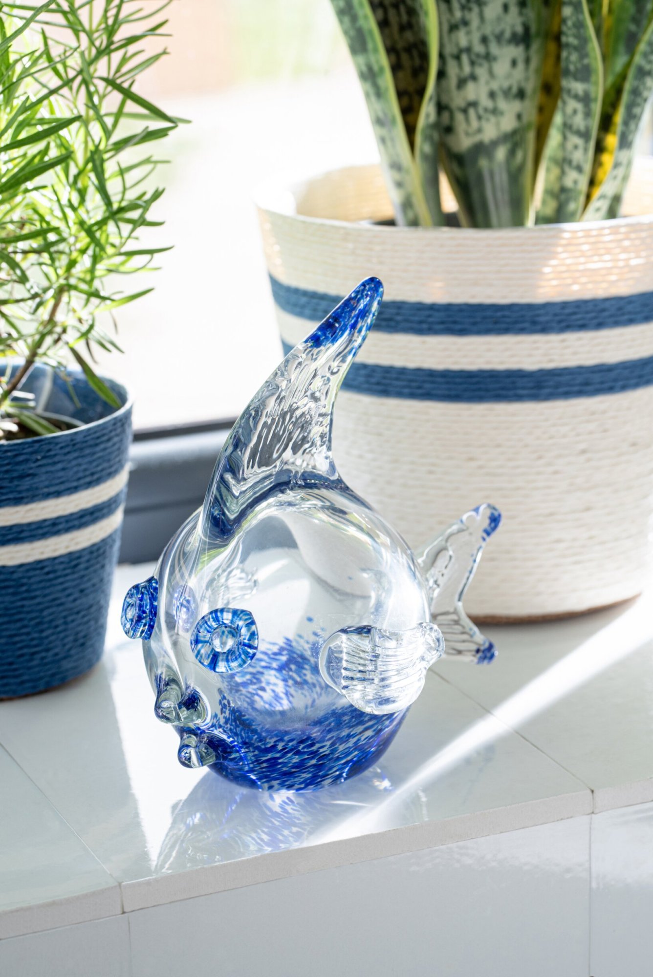 Decoratiefiguur Massum Glas Blauw H15 cm
