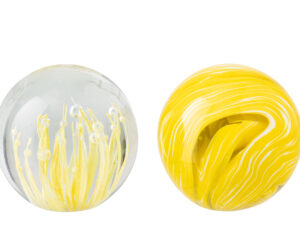 Woonaccessoire Voordan Glas Geel - Set van 2
