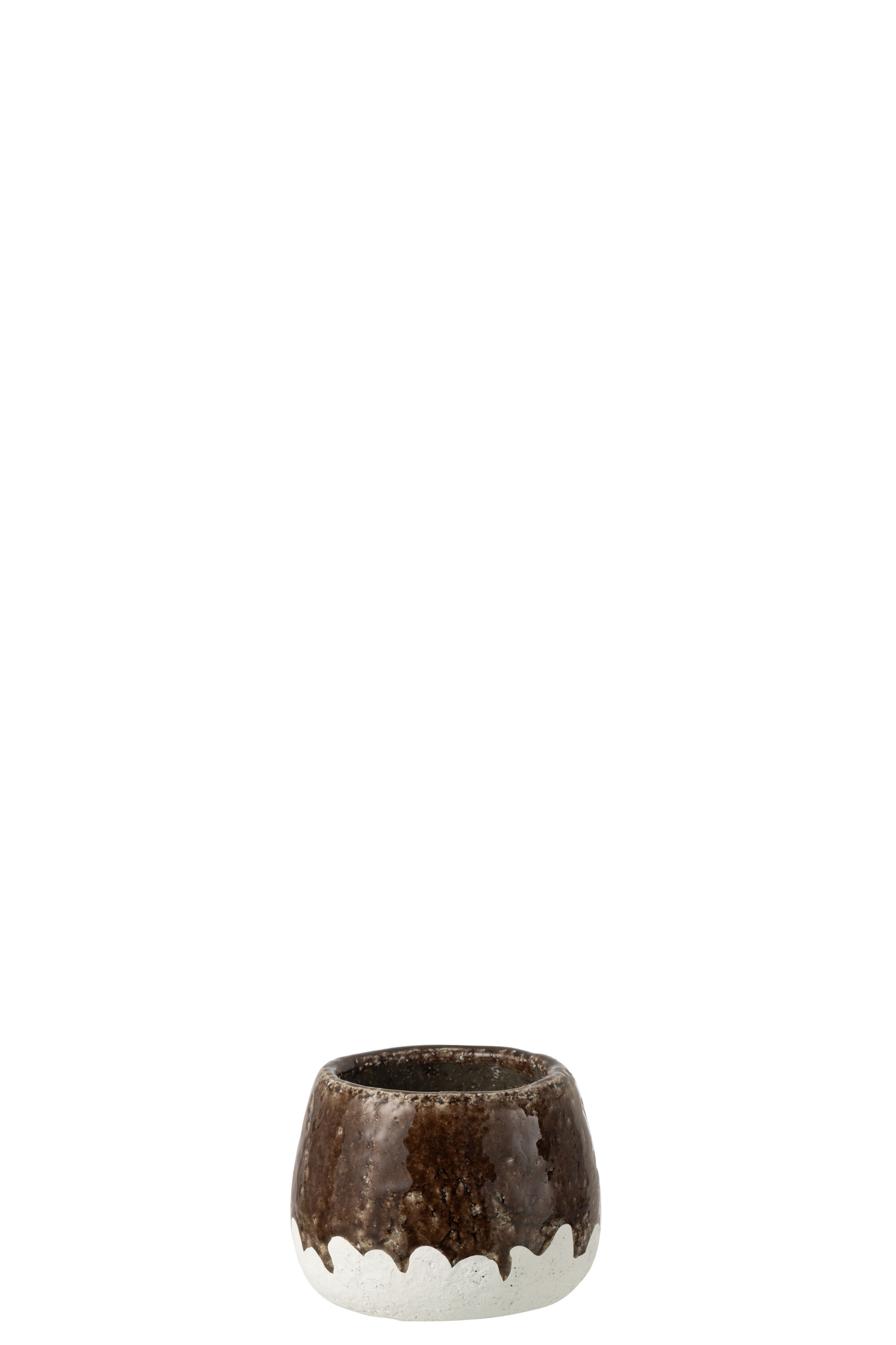 Bloempot Lontil Klei Wit H12 cm - Set van 2