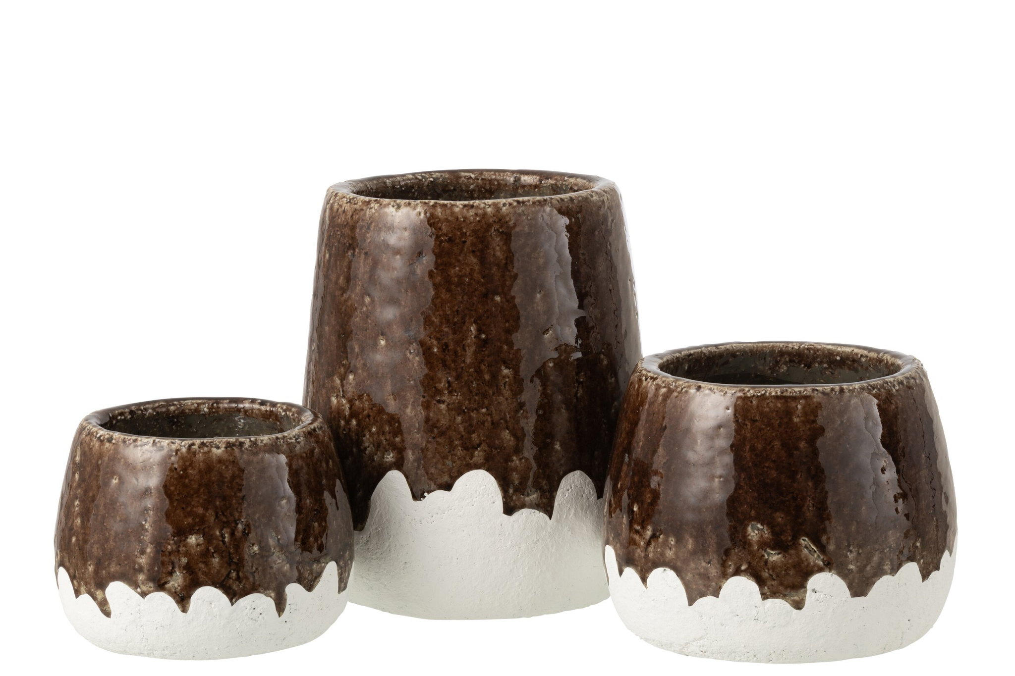 Bloempot Parrio Klei Wit H23,5 cm - Set van 2