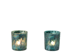 Waxinelichthouder Klietona Glas Meerkleurig - Set van 2