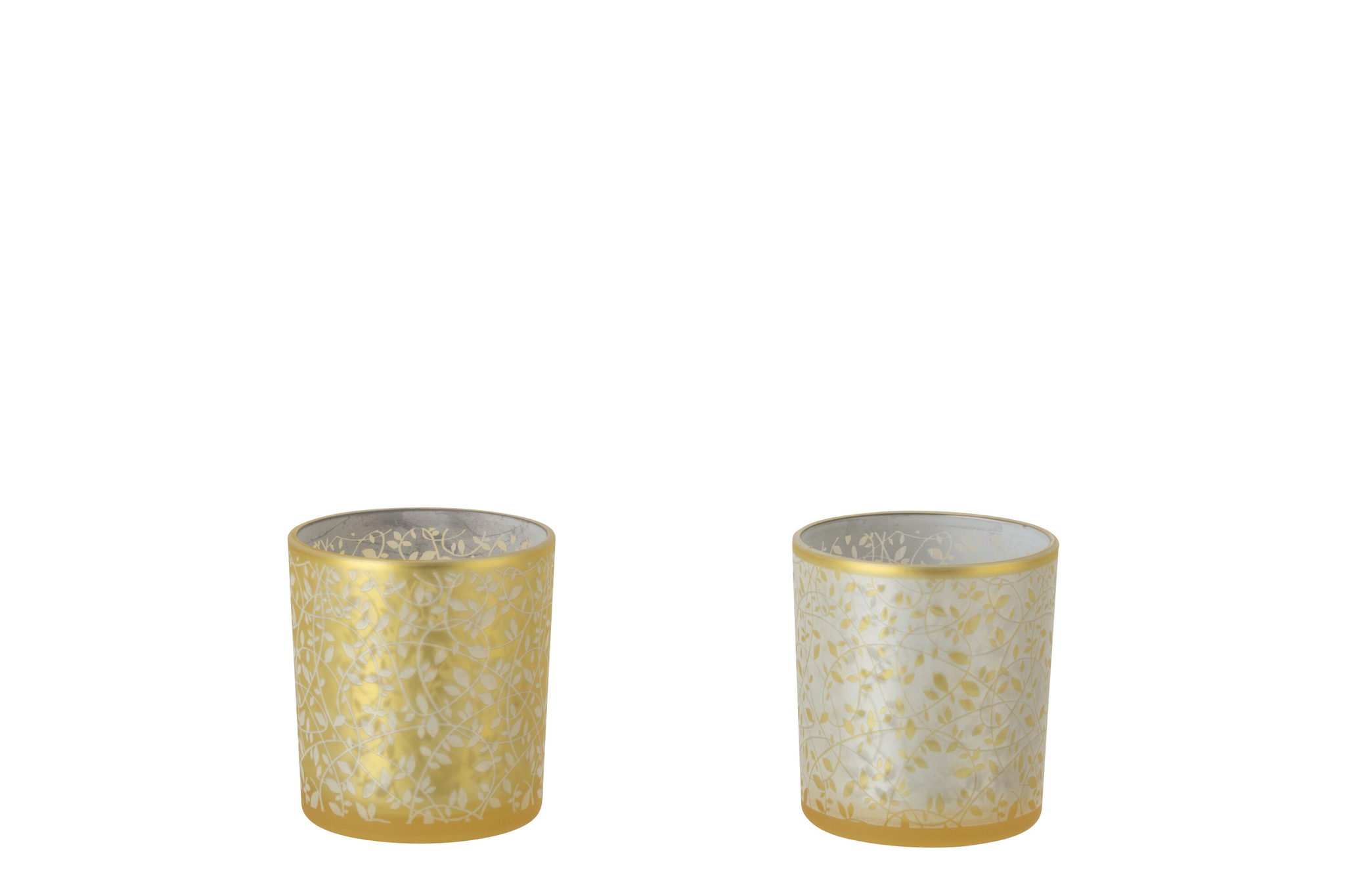 Waxinelichthouder Bassoro Glas Goud - Set van 2 - Afbeelding 4