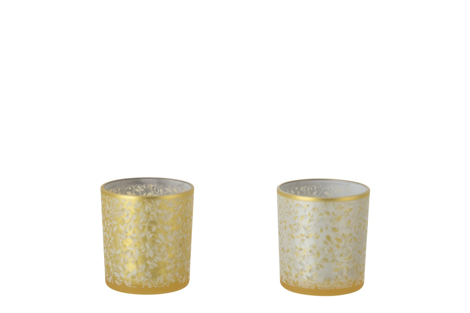 Waxinelichthouder Bassoro Glas Goud - Set van 2 - Afbeelding 4