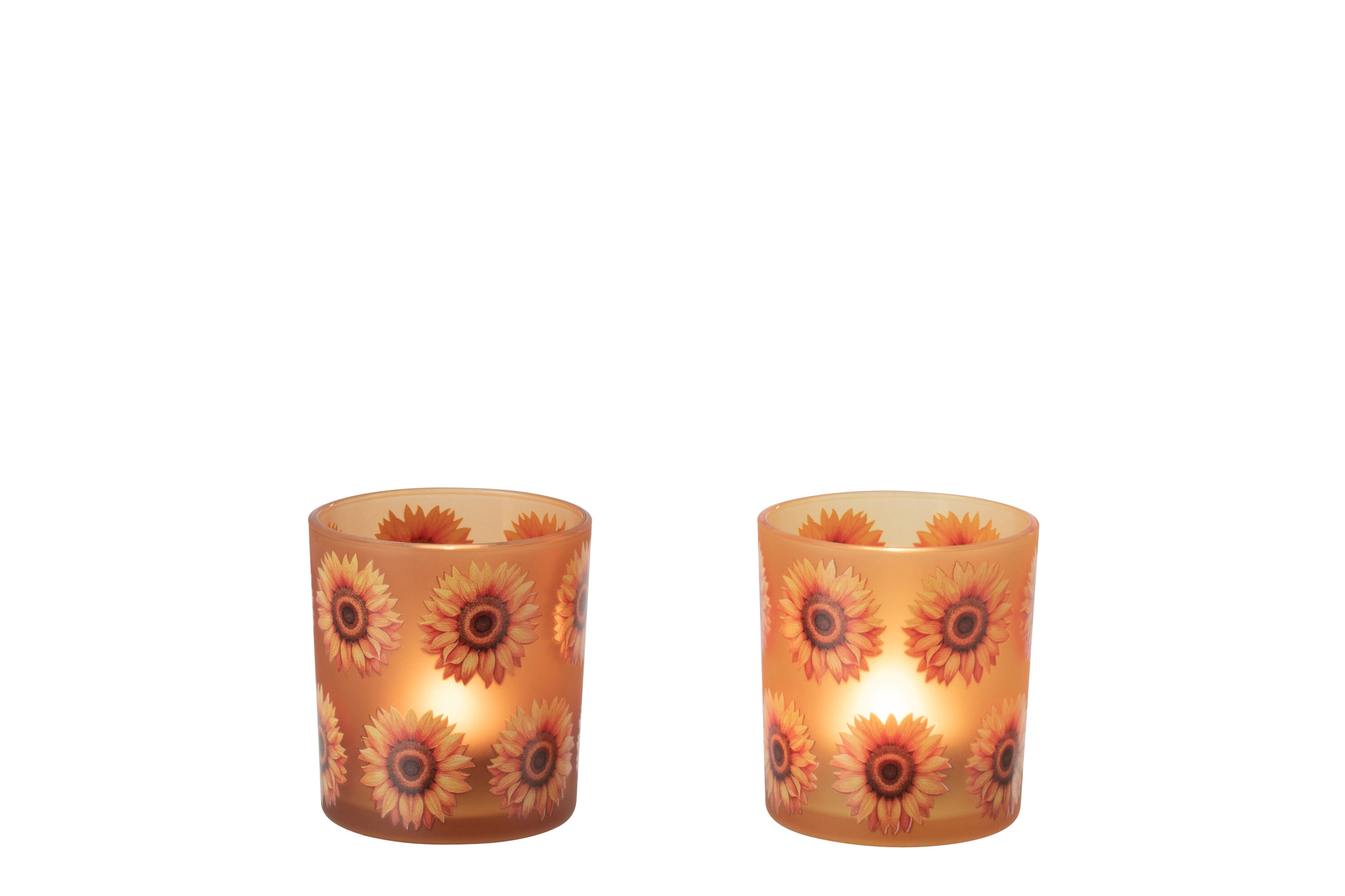 Waxinelichthouder Gaussak Glas Oranje - Set van 2