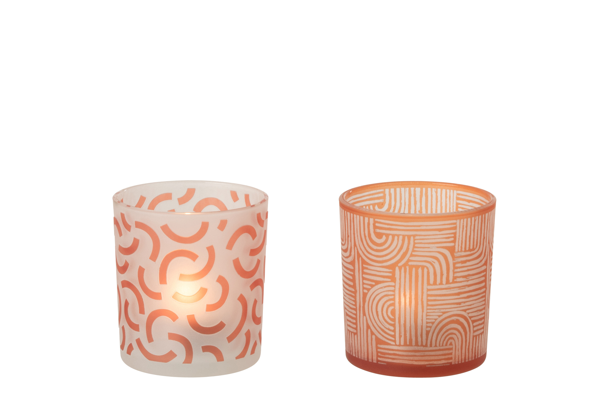 Waxinelichthouder Trudon Glas Oranje - Set van 2