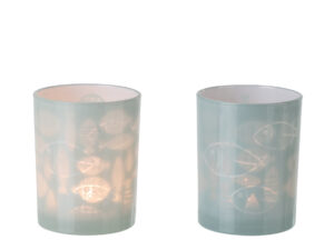 Waxinelichthouder Soossin Glas Grijs - Set van 2
