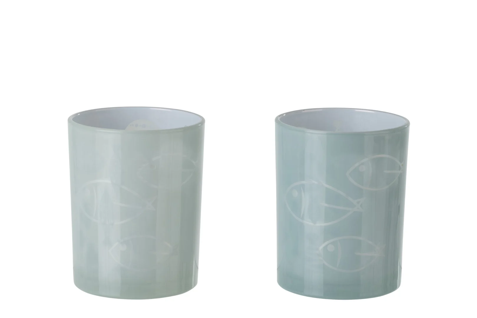 Waxinelichthouder Soossin Glas Grijs - Set van 2 - Afbeelding 2