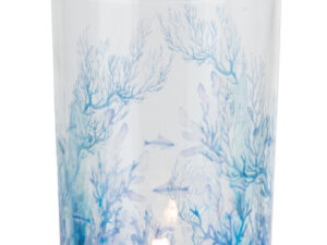 Windlicht Priessane Glas Blauw H18 cm
