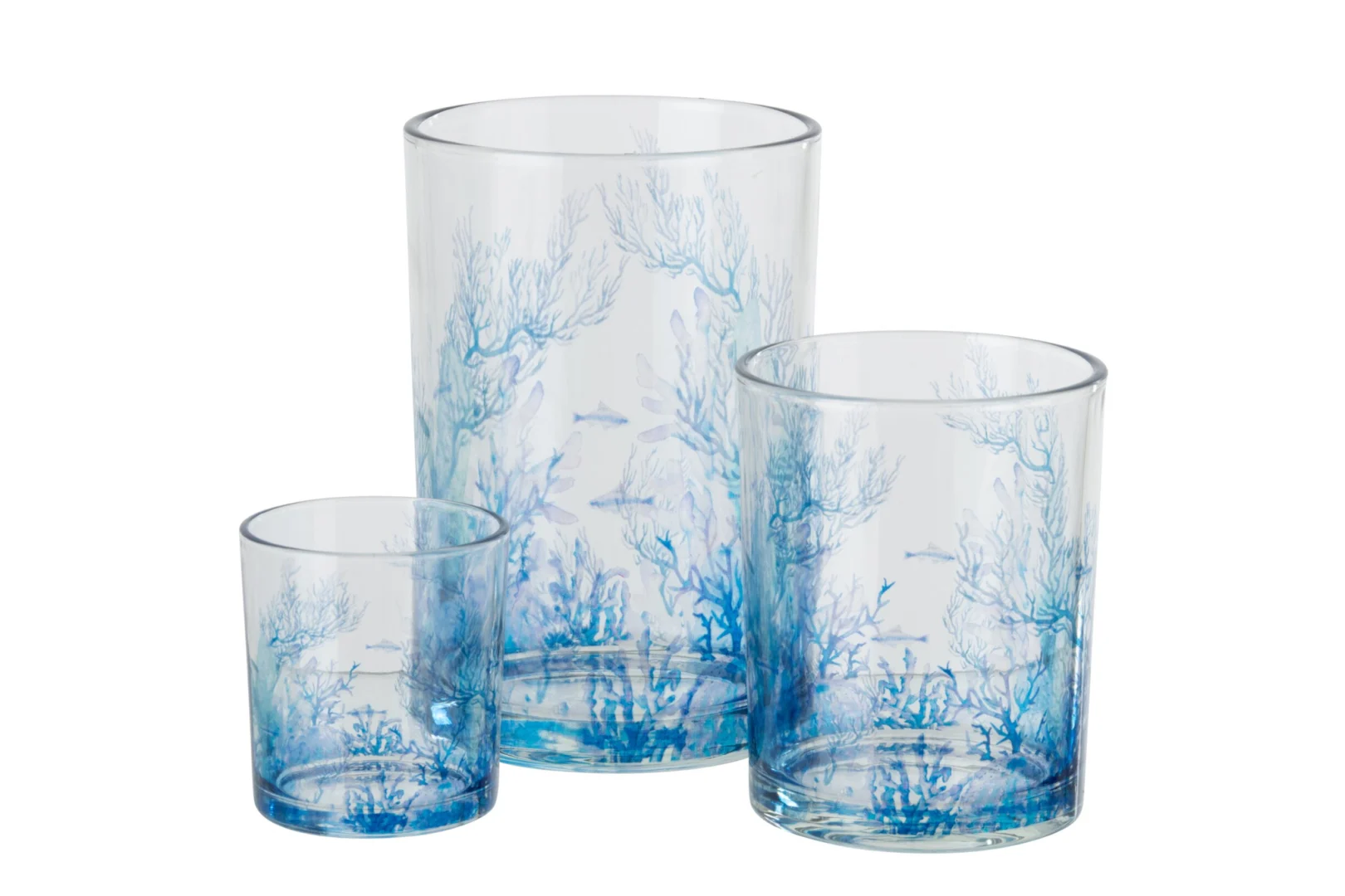 Windlicht Priessane Glas Blauw H18 cm - Afbeelding 3