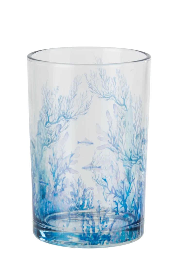 Windlicht Priessane Glas Blauw H18 cm - Afbeelding 4