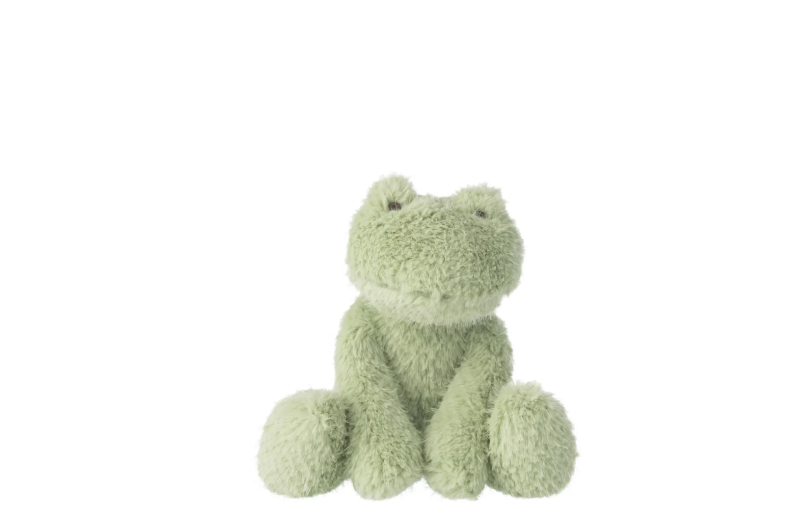 Groene Sleintone decoratiefiguur van fluffy polyester, compact en speels voor dressoir of plank