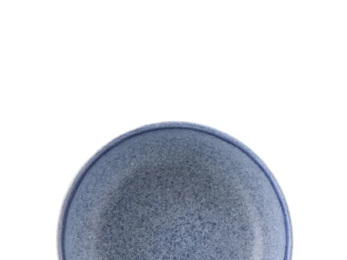 Kom Nultira Steen Blauw, ronde steengoed kom met rustige blauwe glazuur en eigentijdse uitstraling