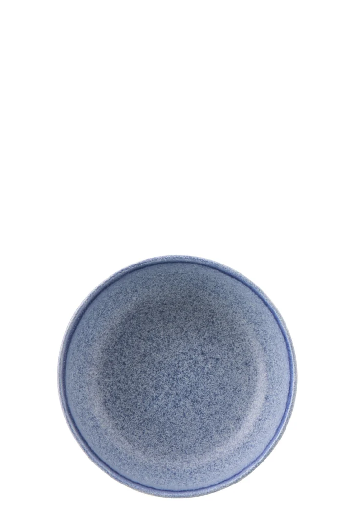 Kom Nultira Steen Blauw, ronde steengoed kom met rustige blauwe glazuur en eigentijdse uitstraling