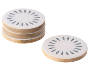 Onderzetter Vensia Mangohout Blauw - Set van 4