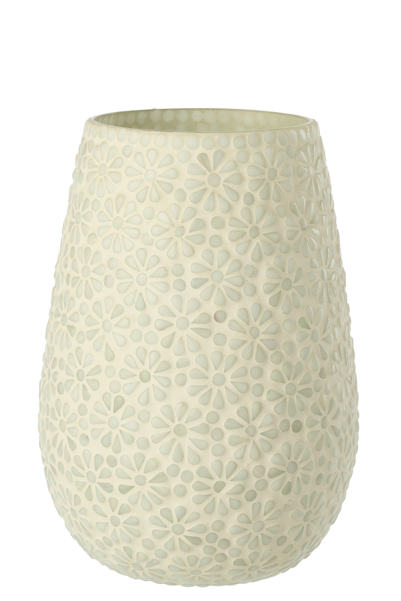 Vaas Rieltis Glas Wit H27 cm