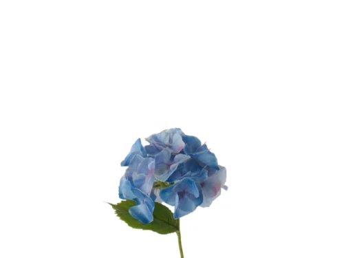 Kunstbloem Skeltonte blauw met realistische bloemblaadjes, groene steel en blad
