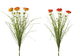 Kunstbloem Traaror Kunststof Oranje - Set van 2