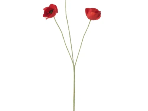 Decoratie Peibu polyester rood met drie bloemen op lange steel, 61 cm, elegante woondecoratie